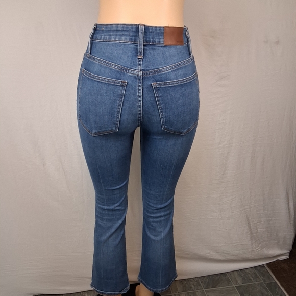 Madewell Medium Blue Cropped Bootcut Jeans Size 26 - Picture 9 of 16